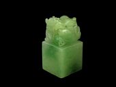 Jadeite lion lucky stamp carving 